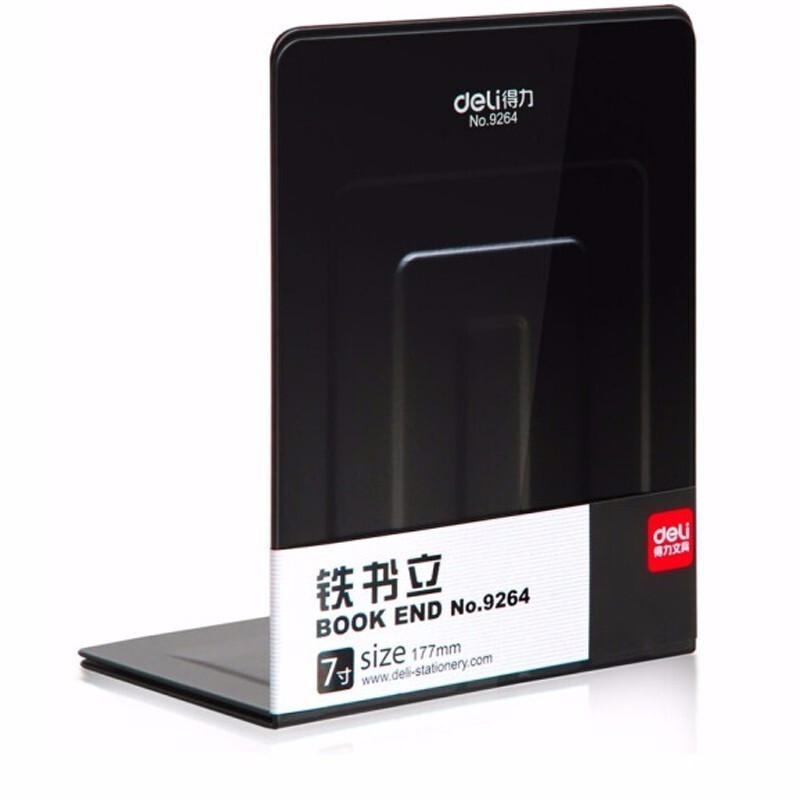 得力 9264 铁书立 (单位:付) 黑色 2片/付